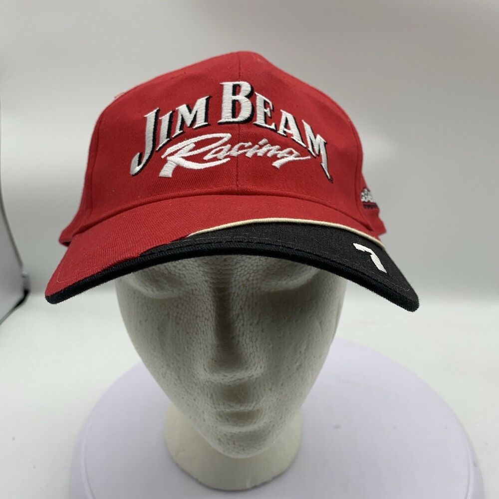 Jim Beam Racing Hat Cap Men’s Red Strapback Robby Gordon Motorsports NASCAR